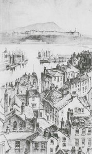 Scarborough Castle Hilliltä (litografia)