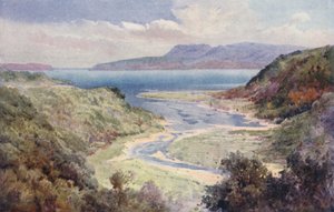Uusi-Seelanti: Lake ja Mount Tarawera (värilitro): Lake ja Mount Tarawera (värilitro).
