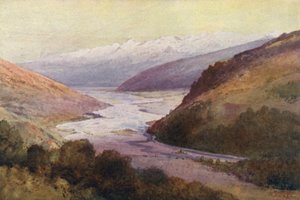 Uusi-Seelanti: Rees Valley ja Richardson Range (värilitro). tekijältä Frank H Wright