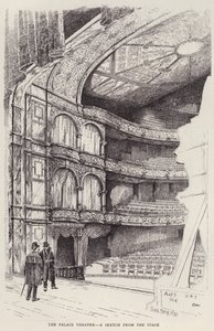 Palace Theatren sisätilat, Lontoo (litho) tekijältä Frank Murray