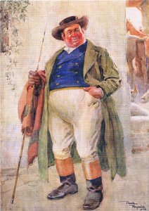 Herra Weller vanhempi (Pickwick Papers) (värilitografia) tekijältä Frank Reynolds