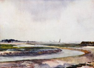 Norfolk Broads: Breydon, Low Water (väri litho)