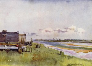 Norfolk Broads: Yarmouth Breydonista (väri litho) tekijältä Frank Southgate