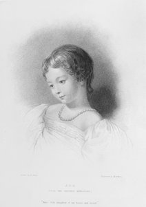 Augusta Ada Byronin (1815-52) muotokuva W. H. Moten (fl. 1842-64) kaiverruksesta