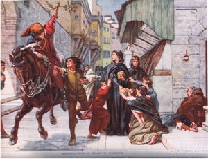 Avustusuutisten tuominen Firenzeen, esimerkki Hutchinsonin kansakuntien historiasta