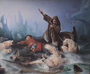 Taistelu jääkarhujen kanssa tekijältä François Auguste Biard