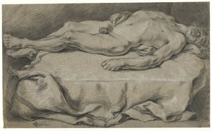 Anatominen tutkimus makuuasennossa olevasta miesalastosta tekijältä François Boucher (manner of)