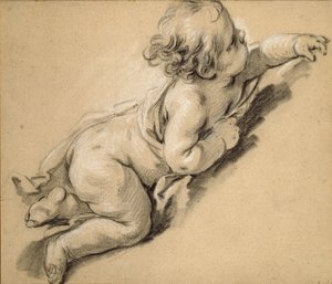 Oikealle kallistuva putto, 1700-luvun puoliväli. tekijältä François Boucher