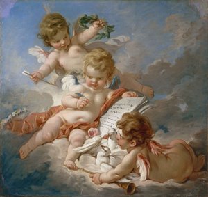 Boucher - Cupids. Runouden allegoria, 1760-lukuFXD tekijältä François Boucher
