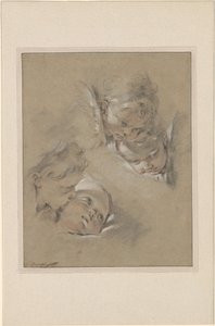 Boucher - Neljä kerubien päätä, III, 104b. tekijältä François Boucher