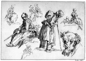 Erilaisia hahmoja, c1720-1770, 1924 tekijältä François Boucher