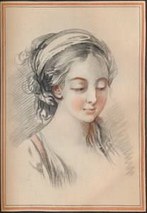 Tytön pää, c1746 tekijältä François Boucher