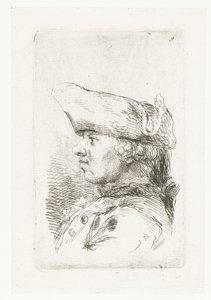 Tricorne-miehen pää Sarja pienistä genrekappaleista ja otsikoista (sarjan nimi) tekijältä François Boucher
