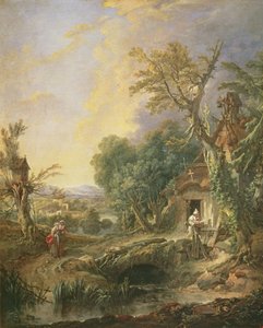 Maisema erakon kanssa, 1742 tekijältä François Boucher