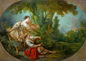 Lappeau, sanoi. Lappeau, dit loiseau verkkoihin kiinni Viestilintu, jota kutsutaan myös Lintu cau tekijältä François Boucher