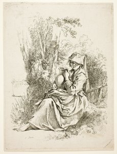 Talonpoikaisnainen kannun kanssa tekijältä François Boucher