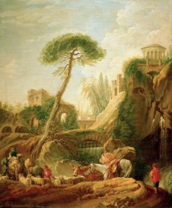 Phantasielandschaft bei Tivoli tekijältä François Boucher