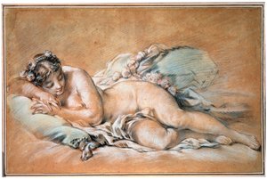 Nukkuva nuori nainen, 1758. tekijältä François Boucher