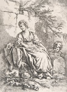 Nuori tyttö lepää, 1756. tekijältä François Boucher