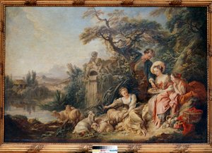 Francois Boucherin (1703-1770) Paimenen pesä tai lahjat tekijältä François Boucher