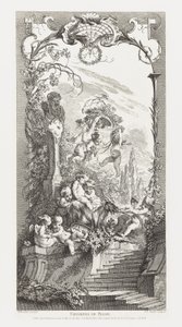 Triomphe de Priape [Priapuksen riemuvoitto] teoksessa Nouveaux Morceaux pour des Paravents [Uusia konsepteja näytöille]. tekijältä François Boucher