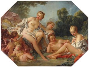 Venus kylvyssäan nymfien ja ampparien ympäröimänä, n.1740-50.