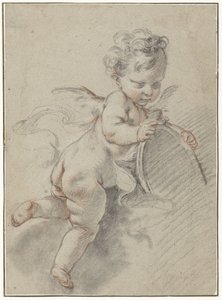 Kelluva putto wc-peilillä tekijältä François Boucher