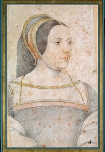 Muotokuva Judith of Assignysta, Jean de Crequin vaimo, Cannaplesin isä (1502 - 1558). Francois Clouetin (1515-1572) piirustus mustalla kivellä ja verellä tekijältä François Clouet