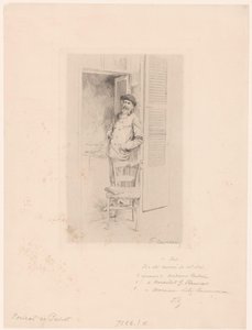 Félix Hilaire Buhotin muotokuva tekijältä François Courboin (signed by artist)