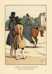 Ensimmäistä Cafe de Parisia vastapäätä, Boulevard des Italiens tekijältä François Courboin