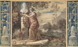 Allegoria keisarinna Josephinesta Malmaisonin puutarhan suojelijana, n. 1805-6.