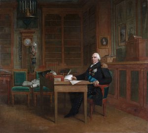 Kuningas Ludvig XVIII työhuoneessaan Tuileriesissa tekijältä François Gérard