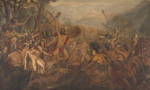 Escena de batalla, segle XIX. finlandès tekijältä François Joseph Heim