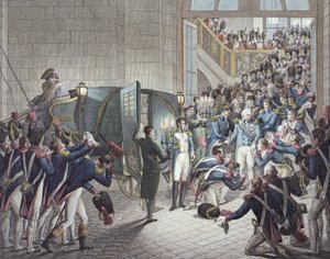 Ludvig XVIII:n (1755-1824) Ranskan ja Navarran kuninkaan lähtö Les Tuileries