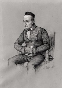 Charles Augustin Sainte-Beuven (1804-69) muotokuva 1856 (liitu paperille) tekijältä François Joseph Heim