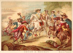 Grand Conde Rocroin taistelussa, 1643 (chromolitho)
