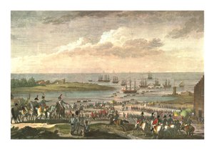 Englantilaisten laivaus Hollannissa, 30. marraskuuta 1799, n. 1850 tekijältä François Louis Couché