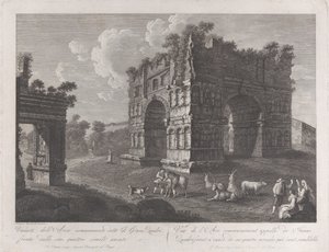 Näkymä Januksen kaarelle, paimenet ja vuohet etualalla, 1795-1800., 1795-1800.