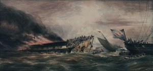 Ocean Monarch -siirtolaisaluksen polttaminen, 24. elokuuta 1848. tekijältä François Prince de Joinville D