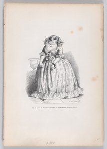 Hän esiintyi ylivertaisena pöllönä ja oli vain naurettava pöllö Scenes from..., ca. 1837-47. tekijältä François Rouget