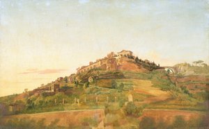Vomero-kukkula nähtynä Villa Luciasta Napolissa (öljy kankaalle)