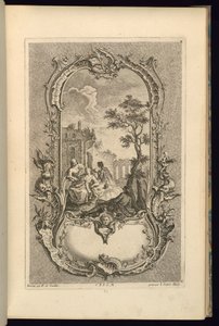 Suunnittelu Cartouchelle, jossa on isot ja pienet lokerot tekijältä François de Cuvilliés the Elder