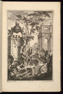 Suunnittelu Fountain with a River God tekijältä François de Cuvilliés the Elder