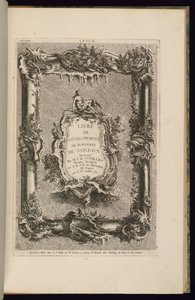 Suunnittelu kehykselle ja cartouchelle tekijältä François de Cuvilliés the Elder