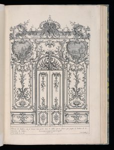 Seinä kaksoisovella, Livre de Lambris (Wainscotingin kirja) tekijältä François de Cuvilliés the Elder