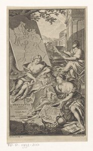 Allegorie op de meetkunde Sivun nimi: Pomponius Mela en Abraham Gronovius, Pomponii Melae de situ orbis libri III, 1782