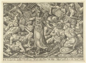 Victoria vankien ja palkintojen ympäröimänä tekijältä Frans Floris (I)