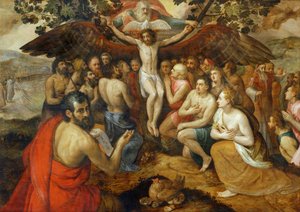 Kolminaisuusallegoria, Jumala kokoaa kansansa ja .... tekijältä Frans Floris