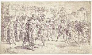 Israelin kansa ylittää joen Joshuan historia, ? (4?) (sarjan nimi) tekijältä Frans Francken (I)
