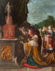 Kuningas Salomon epäjumalanpalvelus. tekijältä Frans Francken the Younger